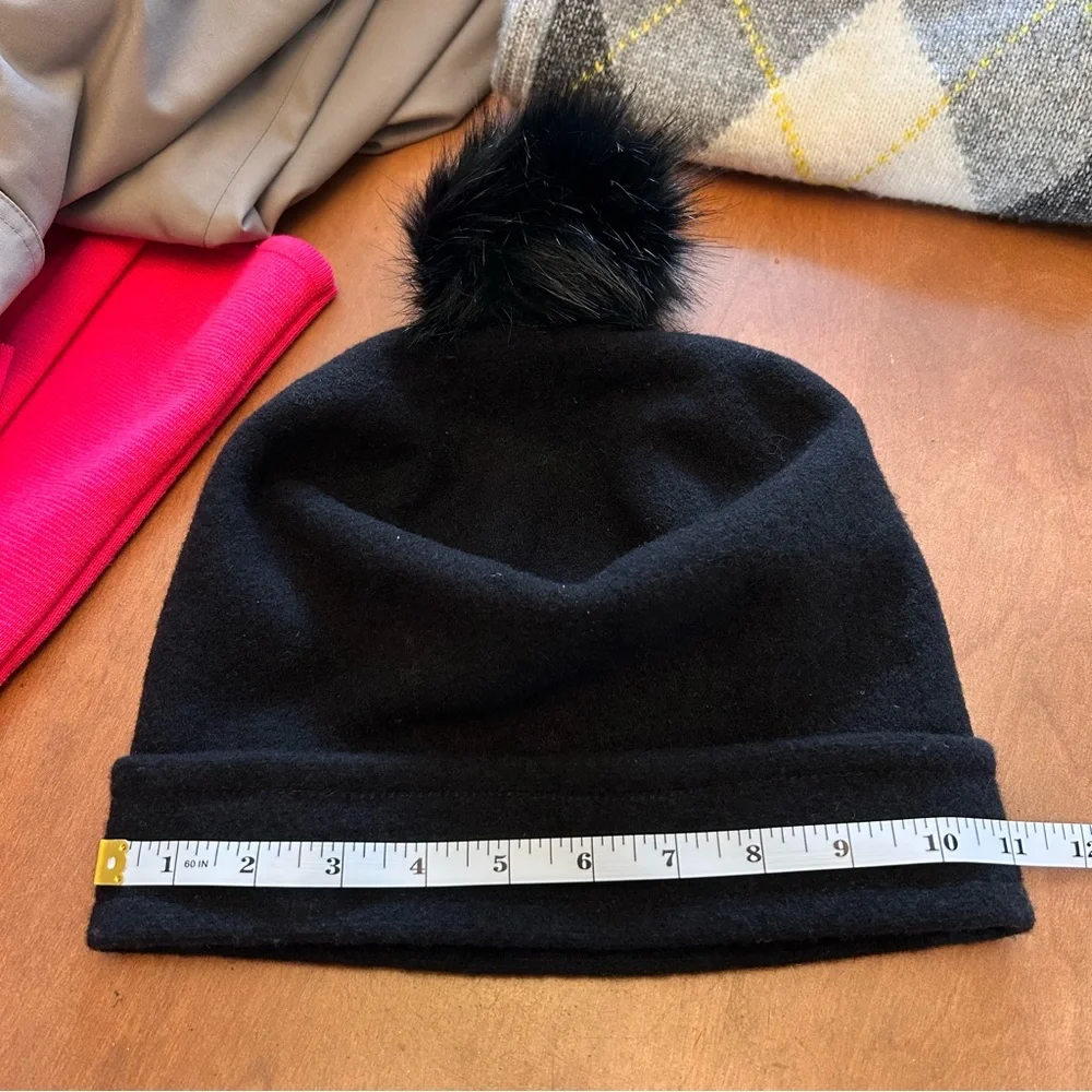 Parkhurst 100% Wool Felted Slouchy Hat w/Pom Pom Black - Picture 7 of 9